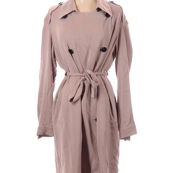 ALLSAINTS Lia Mac Trench Coat in blush pink size XS - Picture 2 of 9
